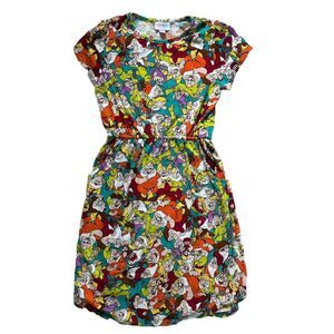 Lularoe Mae Disney Snow White and The Seven Dwarves Dress Size 12 Dwarfs